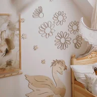 Wyposażenie pokoiku dziecięcego - Drewniane kwiaty na ścianę w stylu boho - miniaturka - grafika 1