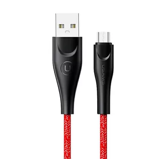 USAMS Kabel pleciony U41 MicroUSB/USB Fast Charge 2m czerwony/red SJ396USB02 (US-SJ396) - Kable USB - miniaturka - grafika 1