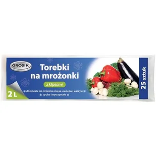 Grosik Grosik torebki na mrożonki 2l, 25szt. - Folia, papier śniadaniowy, serwetki - miniaturka - grafika 1