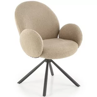 Halmar Krzesło K498 Czarny/Beżowy Kuchnia/Jadalnia/Salon Nowoczesny - Krzesła - miniaturka - grafika 1