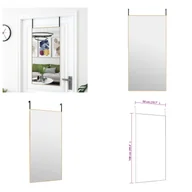 Lustra - vidaXL Lustro do drzwi Golden 50x100 cm szkło i aluminium - Lustro do drzwi - Lustro ścienne - Lustro wiszące - Lustro do garderoby - miniaturka - grafika 1