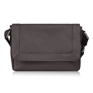 Torebka damska mała listonoszka skórzana na ramię BRĄZOWA E-35-BR - Torebki damskie - miniaturka - grafika 1