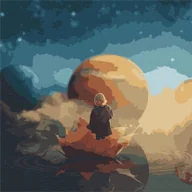 Malowanie po numerach - Malowanie po numerach - Spacer kosmiczny 50x50cm - miniaturka - grafika 1