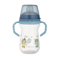 Kubki dla dzieci - Kubek z silikonowym ustnikiem FirstCup 250ml BONJOUR niebieski - miniaturka - grafika 1