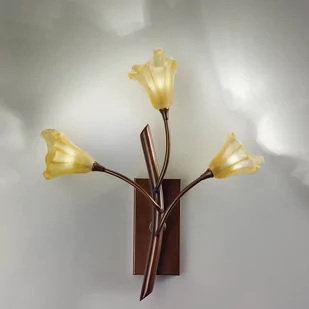 Cremasco Lampa ścienna 7142 3-punktowa, mosiądz bursztyn - Lampy ścienne - miniaturka - grafika 2