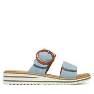 Klapki i japonki damskie - Klapki Rieker V0692-10 Niebieski - miniaturka - grafika 1