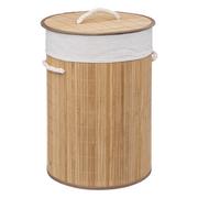 Kosze na bieliznę - 5five Simply Smart Kosz na pranie BAMBOO, okrągły z pokrywką, 48 l - miniaturka - grafika 1