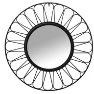 Lustra - Alexandra House Living Czarne metalowe lustro ścienne 6 x 77 x 78 cm okrągłe - miniaturka - grafika 1