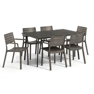 Meble ogrodowe - Zestaw mebli na taras metaline 6+1 : kolor - bronze BK-013412 - miniaturka - grafika 1
