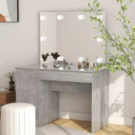 Toaletki - shumee Toaletka z oświetleniem LED 110x55x145 cm MDF szarość betonu - miniaturka - grafika 1