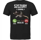 Koszulki męskie - KOSZULKA SZCZURY DZWONIĄ MUSZĘ IŚĆ SUPER PREZENT - miniaturka - grafika 1