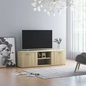 Szafki RTV - vidaXL Szafka pod TV, dąb sonoma, 120x34x37 cm, płyta wiórowa - miniaturka - grafika 1