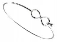 Bransoletki - SREBRNA BRANSOLETKA BANGLE 925 SZTYWNA INFINITY - miniaturka - grafika 1