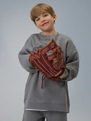 Bluzy dla chłopców - 4F Bluza dresowa loose bez kaptura chłopięca - szara 158/164 (12-14 lat) - miniaturka - grafika 1