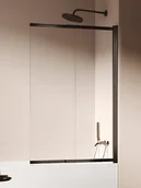 Parawany nawannowe - Parawan wannowy rozsuwany stal szczotkowana 100x150 P-0265 Sensi Gunmetal Brushed New Trendy - miniaturka - grafika 1