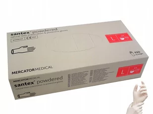 RMM-SANTEXFT - Rękawice lateksowe diagnostyczne, santex® powdered (FINGERTIP TEXTURED) - L - Rękawice robocze - miniaturka - grafika 1