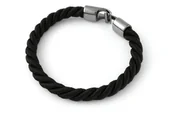 Bransolety męskie - Bransoletka Męska Żeglarska Czarna Lina - miniaturka - grafika 1