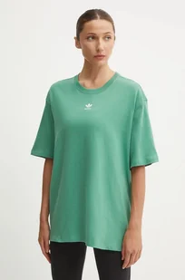 adidas Originals t-shirt bawełniany damski kolor zielony IY7323 - Koszulki sportowe damskie - miniaturka - grafika 1