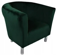 Fotele - Fotel Klubowy Sante Plusz butelkowa zieleń klub - miniaturka - grafika 1