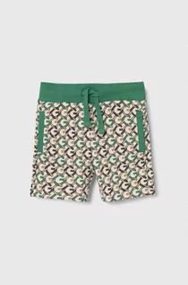 Spodnie i spodenki dla chłopców - Guess szorty bawełniane dziecięce kolor zielony regulowana talia - grafika 1