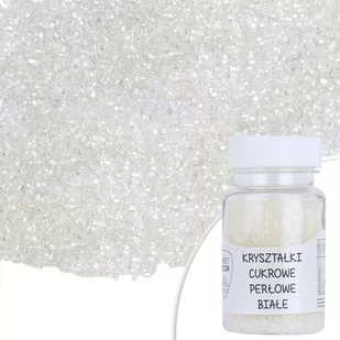 Posypka KRYSZTAŁKI CUKROWE BIAŁE PERŁOWE - CUKIER BIAŁY Sweet Decor, 50 g - Dodatki do ciast w proszku - miniaturka - grafika 1