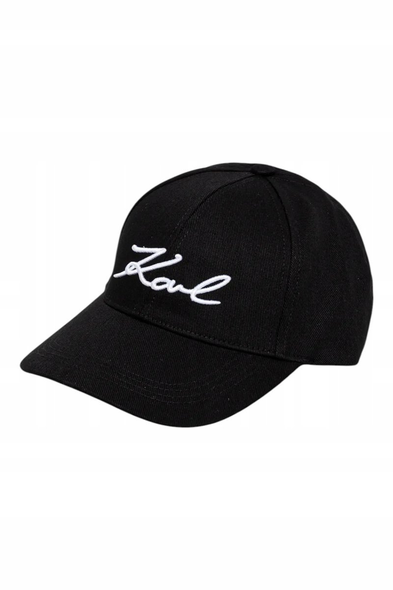 KARL LAGERFELD CZAPKA Z DASZKIEM K/SIGNATURE CAP CZARNA