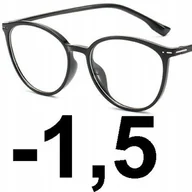 Okulary korekcyjne, oprawki, szkła - Okulary minusy kujonki kocie oczy korekcyjne -1.5 - miniaturka - grafika 1