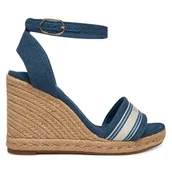 Espadryle damskie - Espadryle Tommy Hilfiger High Wedge Espad Webbing FW0FW09342 Niebieski - miniaturka - grafika 1