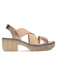 Sandały damskie - Sandały Fly London Tajifly P501502 Złoty - miniaturka - grafika 1