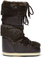 Kozaki damskie - buty zimowe damskie MOON BOOT FAUX FUR Brown - miniaturka - grafika 1