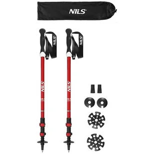 Kijki trekkingowe NILS TK8601 (65 - 135 cm) Czerwony - Kije trekkingowe - miniaturka - grafika 1