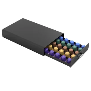 Praktyczna plastikowa szuflada do przechowywania kapsułek z kawą w kolorze czarnym - Kompatybilna z kapsułami Nespresso - Szuflada szuflady - Akcesoria i części do ekspresów do kawy - miniaturka - grafika 1