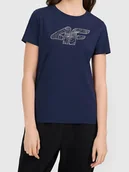 Koszulki i topy damskie - 4F Koszulka w kolorze granatowym - miniaturka - grafika 1