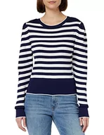 Swetry damskie - ONLY Sweter damski podkreślający sylwetkę buforowy, Morski niebieski/paski: mały tancerz, XXS - miniaturka - grafika 1