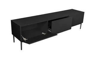 Szafka RTV Nicole 200 cm - czarny mat / czarne nóżki - Szafki RTV - miniaturka - grafika 6