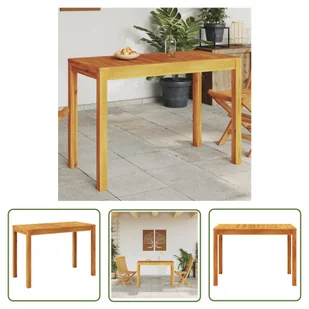 The Living Store Ogrodowy stół jadalniany - 110x55x75 cm - lite drewno akacjowe - Stół Jadalniany - Stoły ogrodowe - miniaturka - grafika 1