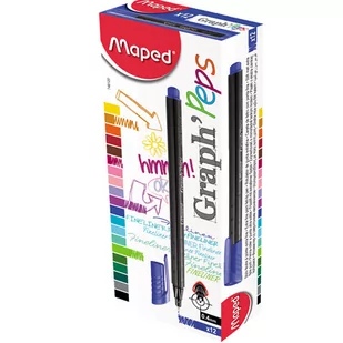 Maped 749120 Graph Peps Fineliner  Marina niebieska (12 sztuk) 749120 - Cienkopisy - miniaturka - grafika 1