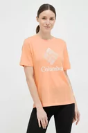 Koszulki sportowe damskie - Columbia t-shirt damski kolor pomarańczowy - miniaturka - grafika 1