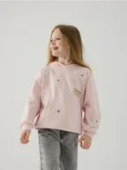 Bluzy dla dziewczynek - Reserved - Bluza z haftem Pusheen - pastelowy róż - miniaturka - grafika 1