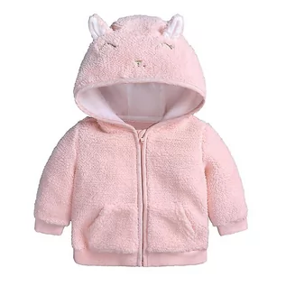 Bluzki dla niemowląt - Slowmoose Noworodki ubrania jesień zima ciepła kurtka z kapturem & Płaszcz Toddler Bear 9M / Pink - grafika 1