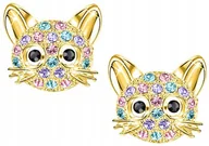 Biżuteria dla dzieci - ZŁOTE KOLCZYKI KOTKI DLA DZIEWCZYNKI STAL CHIRURGICZNA 316L - miniaturka - grafika 1