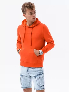 Bluzy męskie - Bluza męska w mocnych kolorach - pomarańczowa V3 B1351 - grafika 1