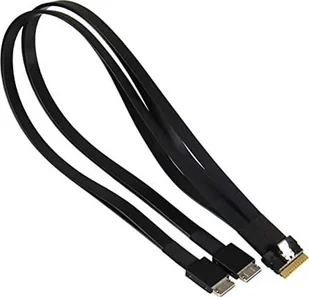 SuperMicro SFF 8654 - SFF 8611 x2, 0.64m, Czarny CBL-SAST-1264-85 - Kable komputerowe i do monitorów - miniaturka - grafika 1