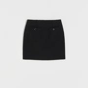 Spódnice - Reserved - Spódnica mini z domieszką wełny - Czarny - miniaturka - grafika 1