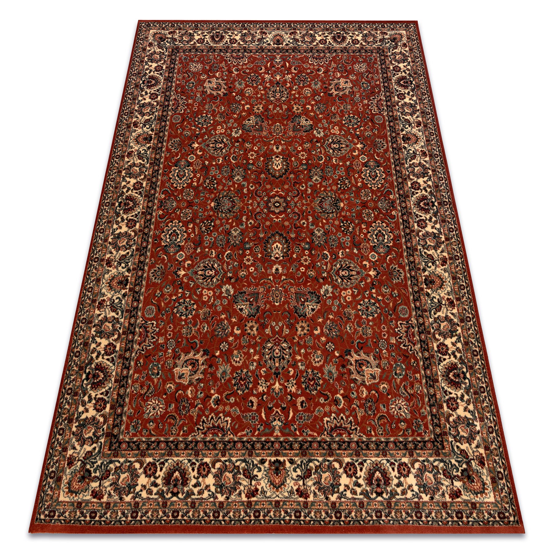 Dywan wełniany KASHQAI 4362 200 ornament bordo / beż czerwony 135x200 cm