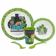 Miseczki i talerzyki dla dzieci - ZESTAW ŚNIADANIOWY MINECRAFT 5w1 TALERZ MISKA KUBE - miniaturka - grafika 1