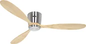 Wentylatory sufitowe - Energooszczędny wentylator sufitowy z pilotem Eco Plano Wood WiFi szczotkowany chrom / naturalne drewno - miniaturka - grafika 1
