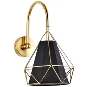 Lampy ścienne - Polux Abażurowa LAMPA ścienna HIRA 318541 druciana do salonu złota czarna 318541 - miniaturka - grafika 1