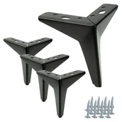 Zawiasy, okucia i inne akcesoria - Zestaw 4 sztuk noga meblowa Gwiazda czarny mat wysokość 13 cm - miniaturka - grafika 1