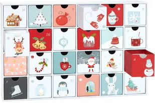 Kalendarz adwentowy BRUBAKER do wypełnienia - Sweet Chistmas 2024 - kalendarz świąteczny DIY 24 drzwiczki na bony i słodycze - 39 cm wysokości - karton - Pozostałe akcesoria świąteczne - miniaturka - grafika 1